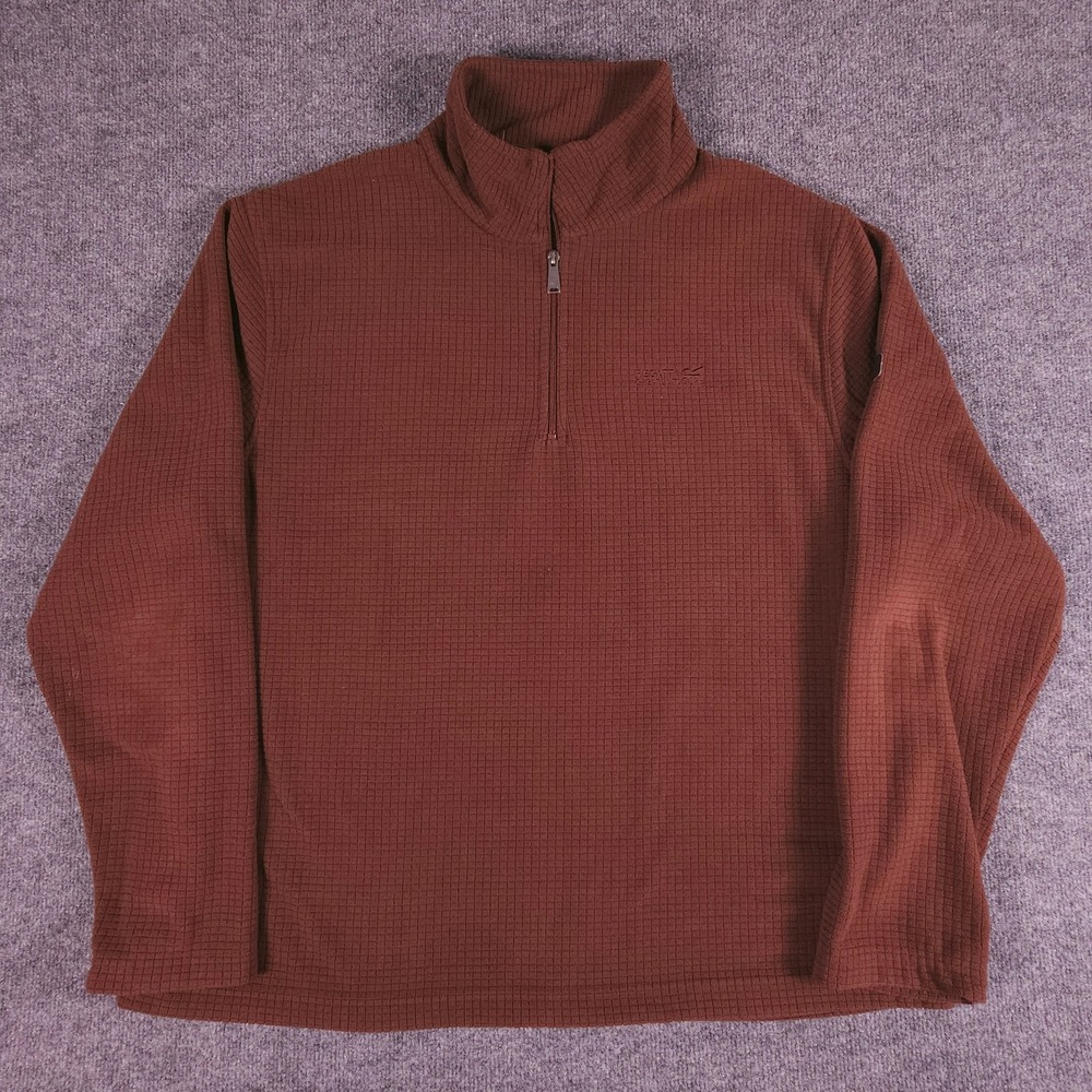 Regatta Great Outdoors Mens XXL Brown Waffle 1/4 Zip Long Sleeve Pullover Jumper